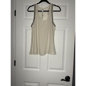Flawless Tank Top Beaded Embellishment cream   Medium nwt